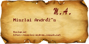 Miszlai András névjegykártya